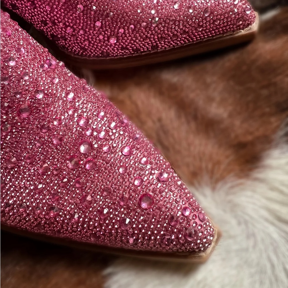 Pink Rhinestone Western Boots - Picture 3 of 10